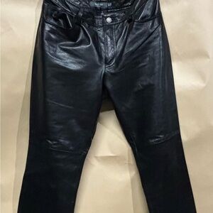 GAP Black Leather Flare Pants